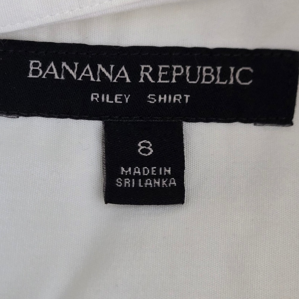 Banana Republic Riley II Tailored Shirt White Pleated Flared Cuff Button Down 8 - Picture 10 of 12